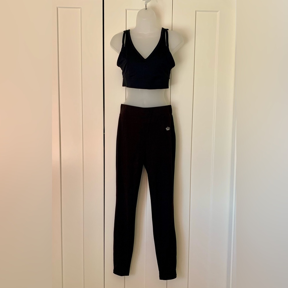 Set of A Juicy Couture black leggings and All in Motion athletic bra.